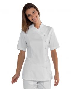 Casacca Nizza Isacco-White-Misto 65% Polyester / 35% Cotone - Mezza Manica-S