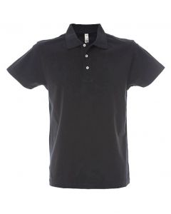 Polo Dubai Uomo-100% Cotone Jersey Pettinato-S-Black